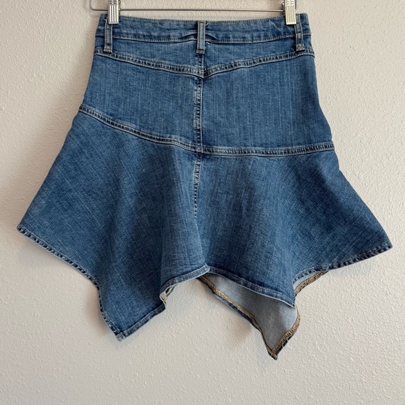 Free People Wild River Denim Handkerchief Asymmetrical Mini Skirt Western&Fairy - Picture 5 of 10